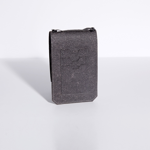 Zanj phone Purse with Thin Kariba Strap Black - Picture 2 of 5